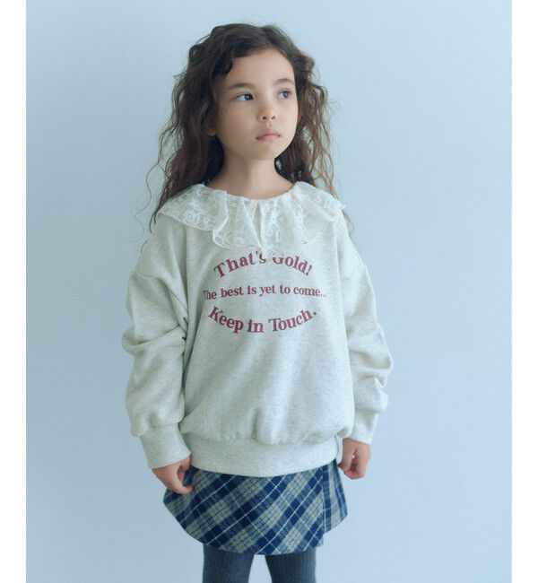 UNITED ARROWS green label relaxing「レースエリ 裏毛プルオーバー / キッズ  100cm-160cm」|スウェット・ジャージ|