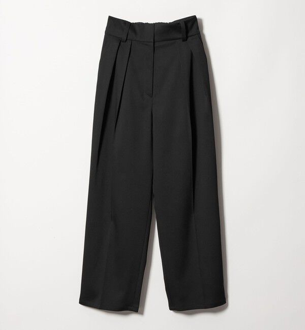 EMMEL REFINES「＜EMMEL REFINES＞EM ハイウエスト 2タック ストレート パンツ」|チノ|BLACK