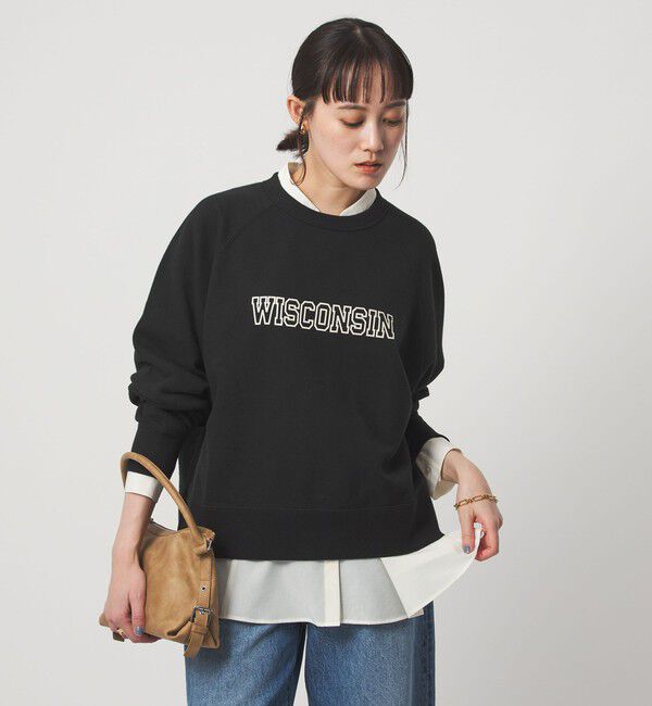 UNITED ARROWS green label relaxing「【別注】＜Champion＞プリント スウェット プルオーバー」|スウェット・ジャージ|BLACK