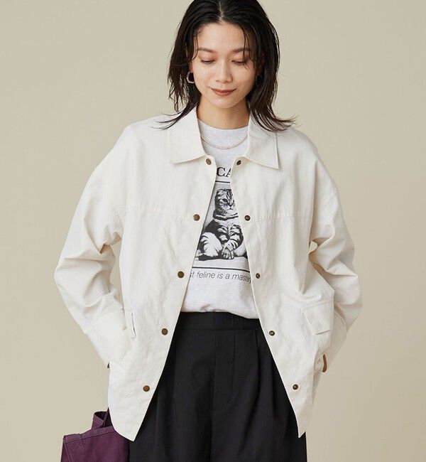 UNITED ARROWS green label relaxing「タスラン カバーオール ジャケット」|ブルゾン・スタジャン|OFF WHITE