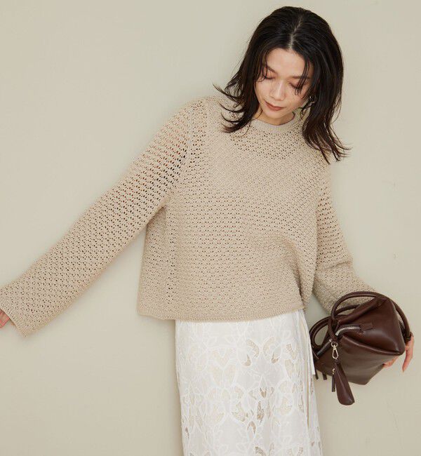 UNITED ARROWS green label relaxing「メッシュ ニット 2WAY プルオーバー ウォッシャブル」|ニット・セーター|