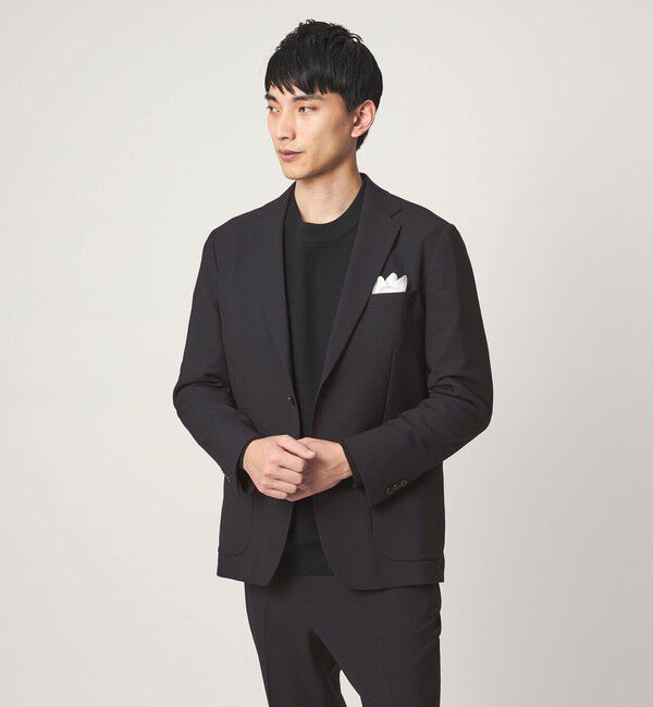 UNITED ARROWS green label relaxing「A+ ポリエステル シャークスキン 2B スタンダード セットアップ ジャケット -ウォッシャブル・ストレッチ-」|テーラードジャケット|
