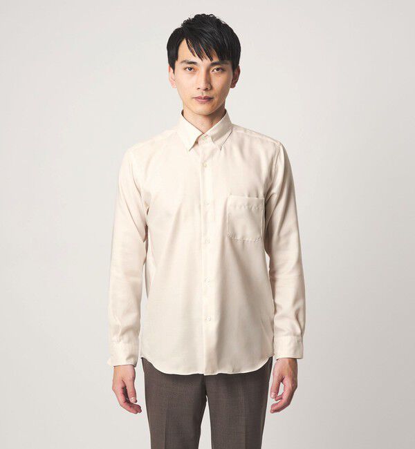 UNITED ARROWS green label relaxing「エブリット コットンオックス ソリッド スナップ ボタンダウン シャツ -イージーアイロン-」|シャツ・ブラウス|