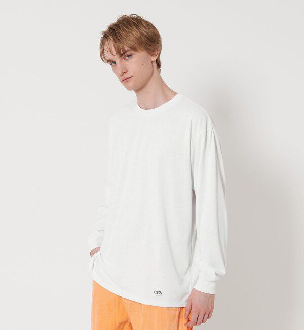California General Store「＜CGS.＞ リサイクル ポリエステル ラック ロングスリーブ Tシャツ -吸水速乾 紫外線軽減-」|Tシャツ・カットソー|WHITE