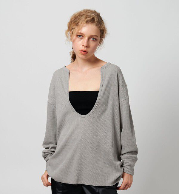 ATTISESSION「＜ATTISESSION＞ビッグ サーマル トップス」|Tシャツ・カットソー|MD.GRAY