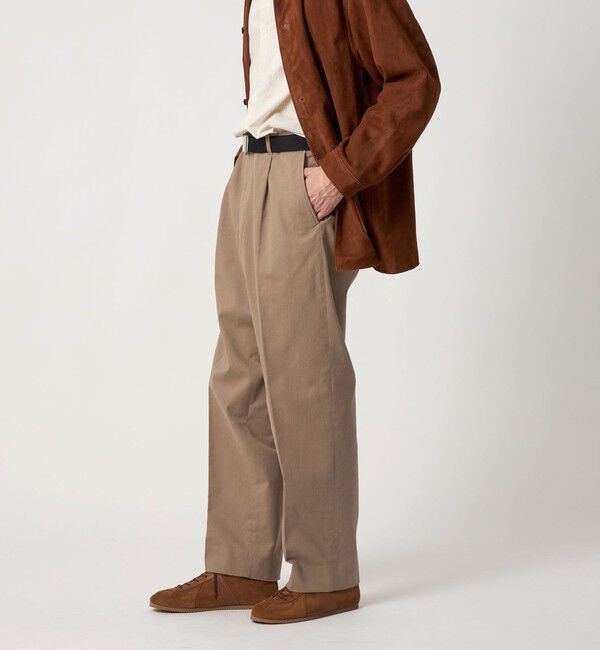 STEVEN ALAN「＜Steven Alan＞ ブラッシュド コットン アウト ワンプリーツ スラックス」|チノ|