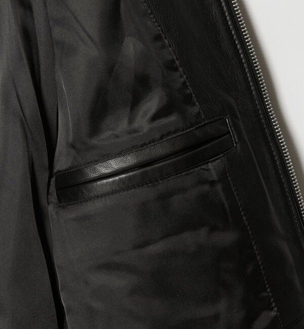 BEAUTY&YOUTH UNITED ARROWS「【WEB限定 WARDROBE SMART】 シープ シングル ライダースジャケット」|ライダースジャケット|