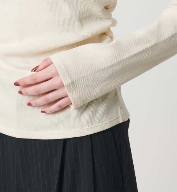 BEAUTY&YOUTH UNITED ARROWS「コットンリブ リボンギャザーカットソー」|Tシャツ・カットソー|