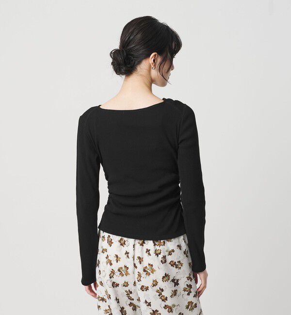 BEAUTY&YOUTH UNITED ARROWS「コットンリブ リボンギャザーカットソー」|Tシャツ・カットソー|