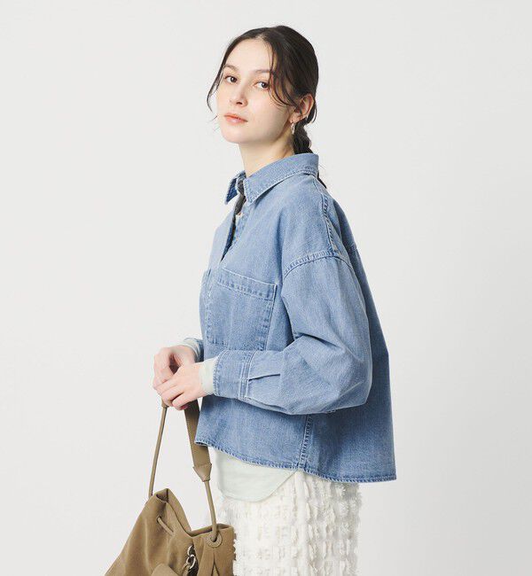 BEAUTY&YOUTH UNITED ARROWS「【WEB限定】ショート デニムシャツ」|シャツ・ブラウス|LT.BLUE