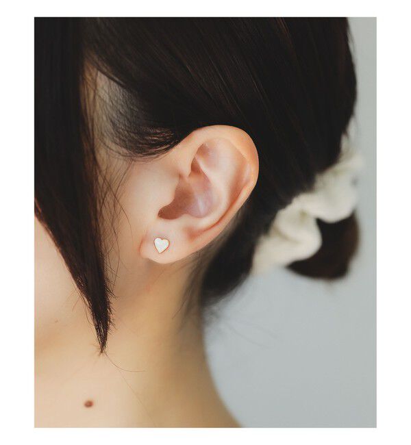 Ray BEAMS 「プチ エポハート ピアス」|ピアス|PEARL_WHITE