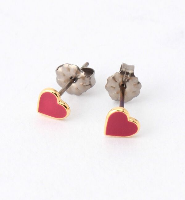 Ray BEAMS 「プチ エポハート ピアス」|ピアス|RED