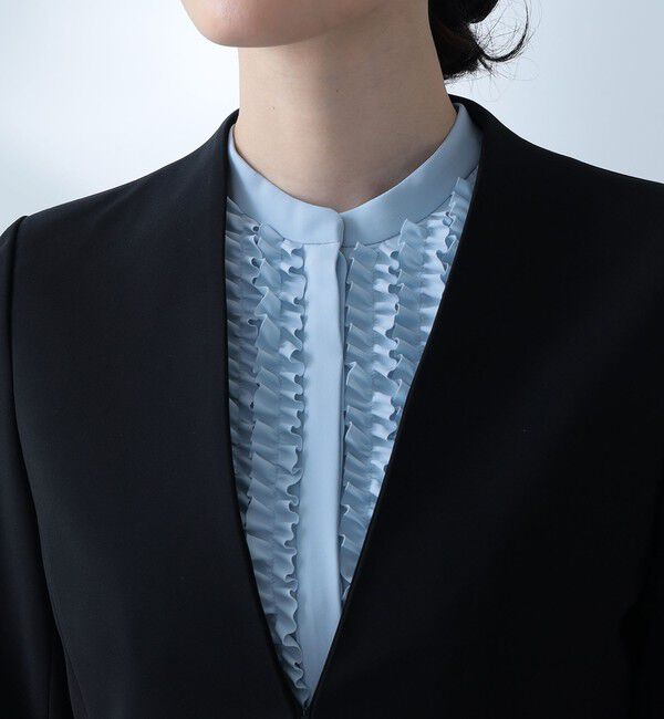 Demi-Luxe BEAMS 「トリアセ カラーレスジャケット＊」|ノーカラージャケット|