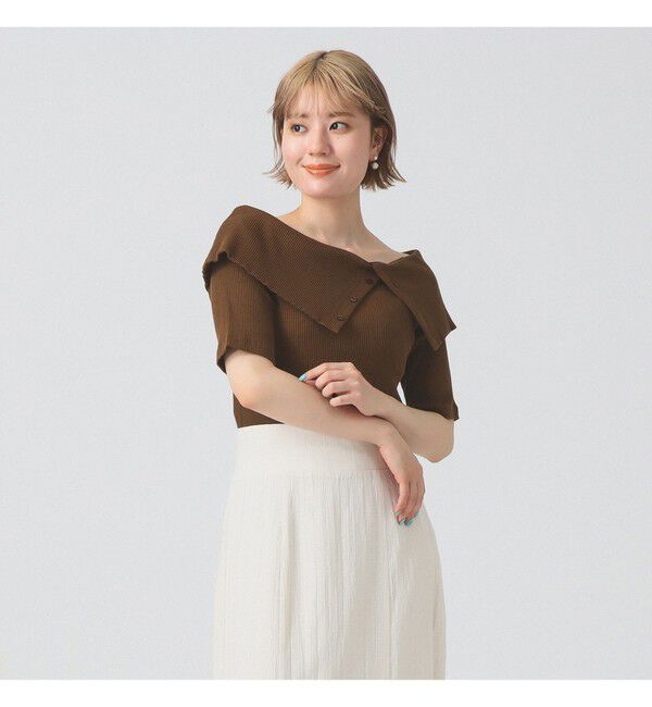 Ray BEAMS 「ビッグカラー オフショルダー Tシャツ」|Tシャツ・カットソー|