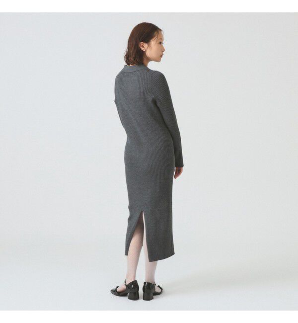 Ray BEAMS 「リブ ニット ポロ ワンピース」|ワンピース|