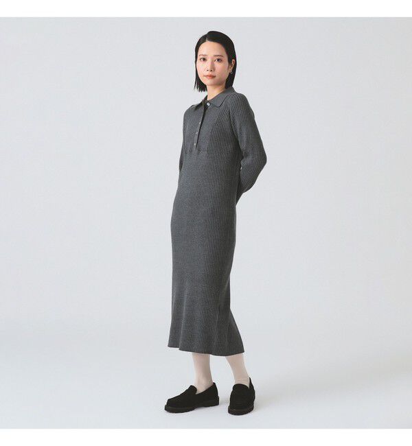 Ray BEAMS 「リブ ニット ポロ ワンピース」|ワンピース|