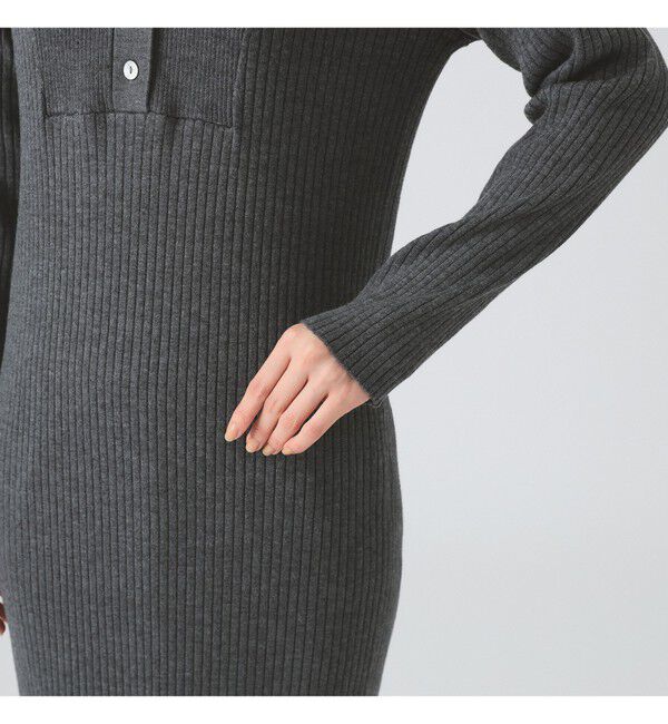 Ray BEAMS 「リブ ニット ポロ ワンピース」|ワンピース|