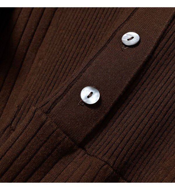 Ray BEAMS 「リブ ニット ポロ ワンピース」|ワンピース|