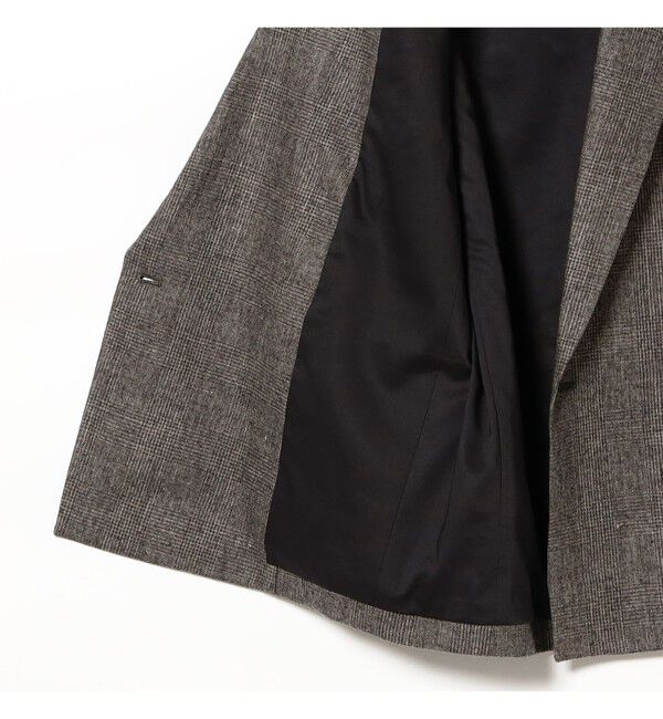 Demi-Luxe BEAMS 「ATON / ウール リネン チェック 6ボタンジャケット」|ダッフルコート|