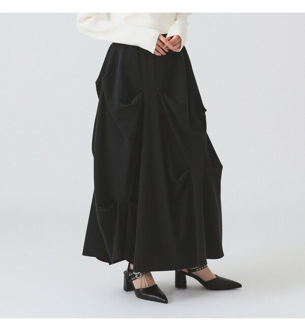 Ray BEAMS 「ランダム タック ボリューム スカート」|スカート|