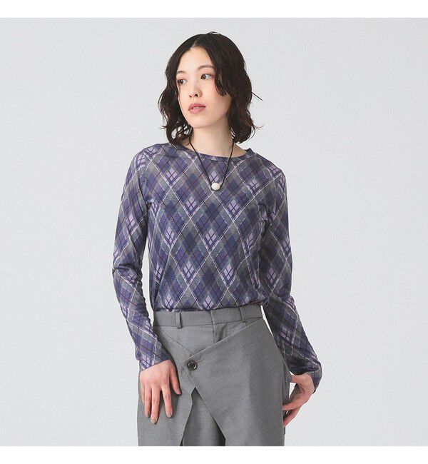 Ray BEAMS 「アーガイルプリント クルーネック トップス」|その他|PURPLE