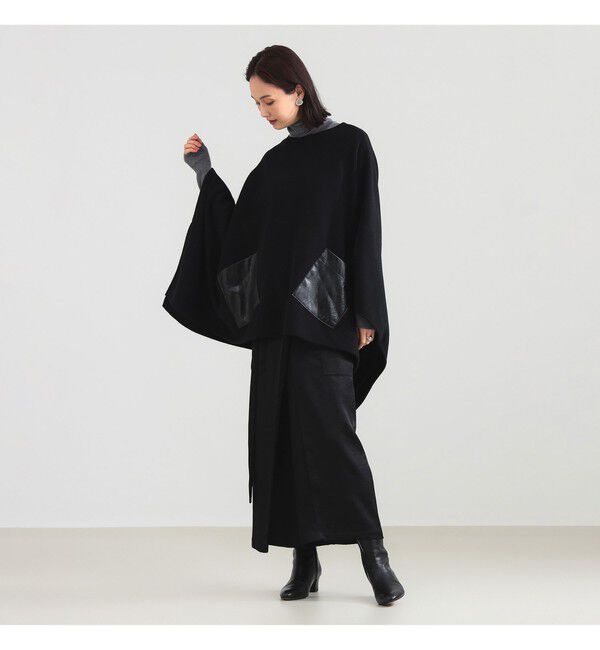 Demi-Luxe BEAMS 「	COG THE BIGSMOKE / MILA ポンチョ トップス」|Tシャツ・カットソー|BLACK