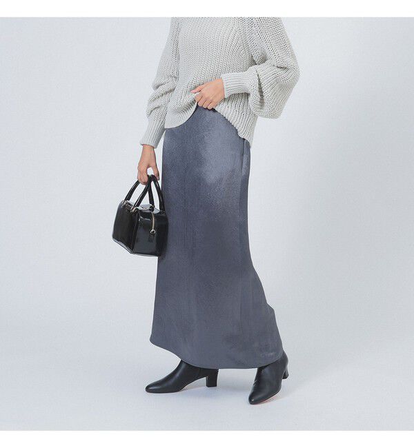 Demi-Luxe BEAMS 「アセテート サテン イージースカート」|スカート|GREY