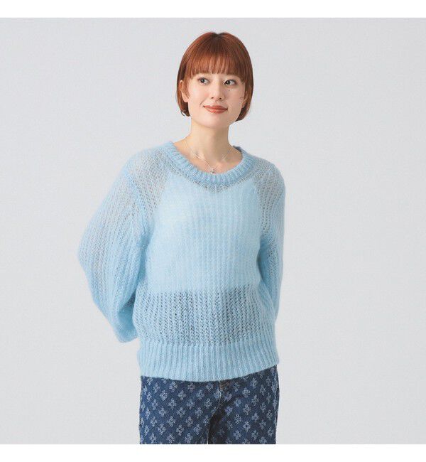 Ray BEAMS 「モヘヤ タッチ シアー クルーネック ニット」|ニット・セーター|