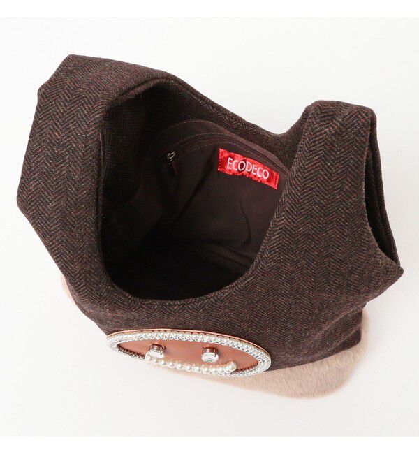 Ray BEAMS 「ECODECO / ツイード ファー バッグ」|トートバッグ|