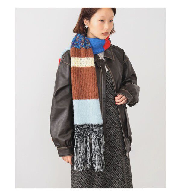 Ray BEAMS 「ミックス ニット マフラー」|マフラー|BLUE_MIX