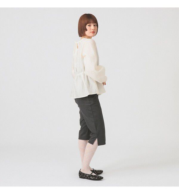 Ray BEAMS 「ジャガード ギャザー キリカエ クルーネック」|シャツ・ブラウス|