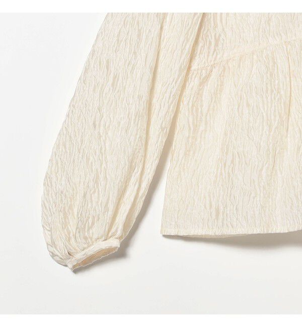 Ray BEAMS 「ジャガード ギャザー キリカエ クルーネック」|シャツ・ブラウス|