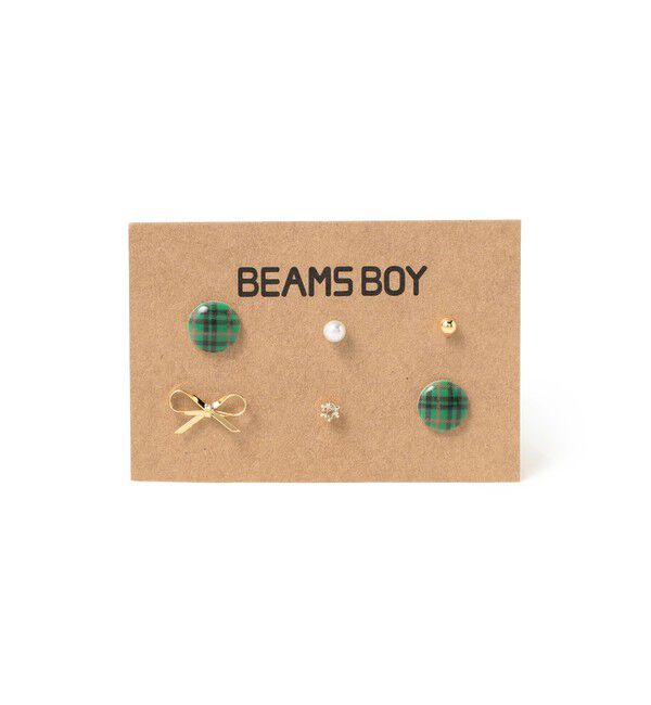 BEAMSBOY「チェック プチ ピアス 6SET」|その他|GREEN