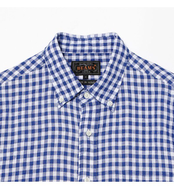 BEAMS PLUS「リネン ギンガム チェック ボタンダウン シャツ 」|シャツ・ブラウス|
