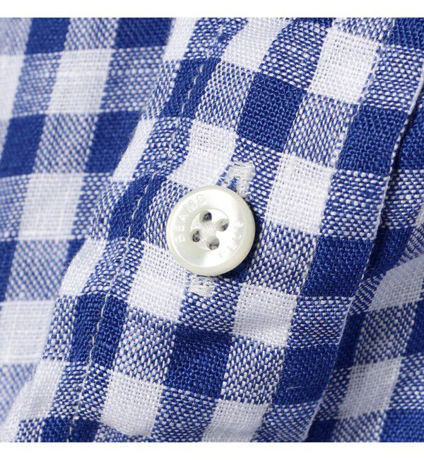 BEAMS PLUS「リネン ギンガム チェック ボタンダウン シャツ 」|シャツ・ブラウス|