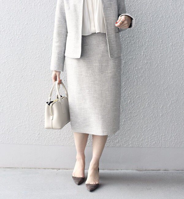 SHIPS for women「ツイードタイトスカート（セットアップ対応）◇」|タイト|ブラック