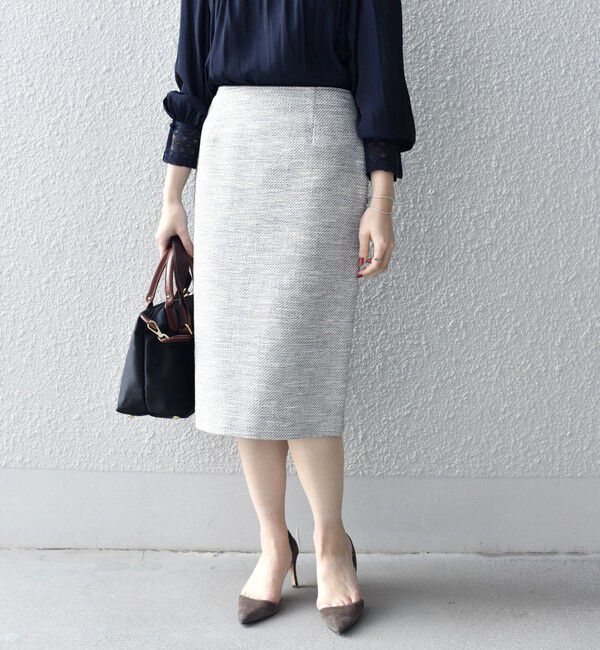 SHIPS for women「ツイードタイトスカート（セットアップ対応）◇」|タイト|ブルー