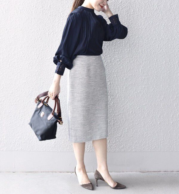 SHIPS for women「ツイードタイトスカート（セットアップ対応）◇」|タイト|