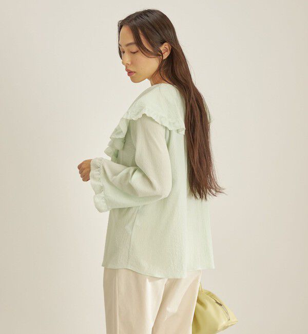 SHIPS for women「〈手洗い可能〉スムージーリップ ラッフル ブラウス ◇」|シャツ・ブラウス|