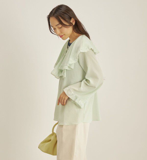 SHIPS for women「〈手洗い可能〉スムージーリップ ラッフル ブラウス ◇」|シャツ・ブラウス|