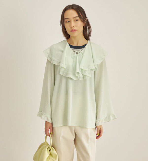 SHIPS for women「〈手洗い可能〉スムージーリップ ラッフル ブラウス ◇」|シャツ・ブラウス|