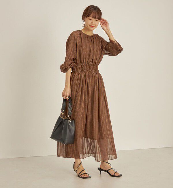 SHIPS for women「〈手洗い可能〉サテン 楊柳 ドット プリント ワンピース◆」|ワンピース|