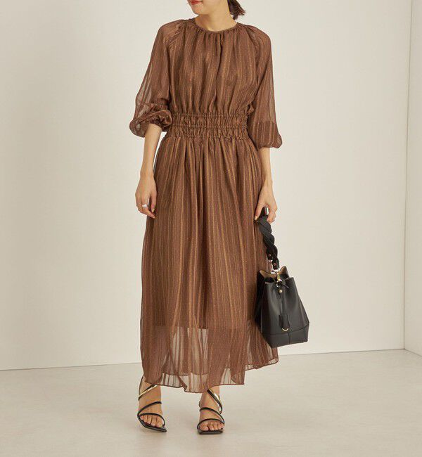 SHIPS for women「〈手洗い可能〉サテン 楊柳 ドット プリント ワンピース◆」|ワンピース|