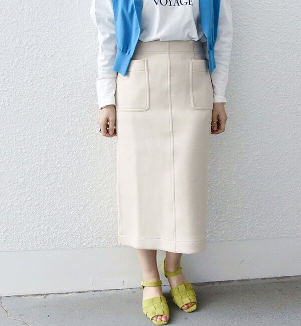 SHIPS any「SHIPS any:〈UVカット〉ジャージー ポケット タイト スカート」|スカート|ベージュ