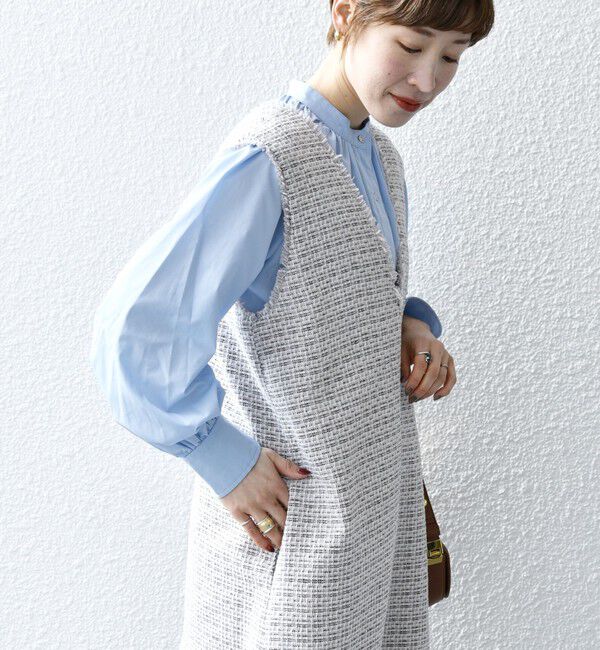 SHIPS any「SHIPS any: ツイード Aライン ジャンパースカート」|ワンピース|