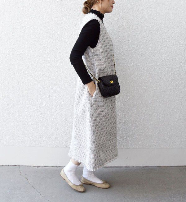 SHIPS any「SHIPS any: ツイード Aライン ジャンパースカート」|ワンピース|