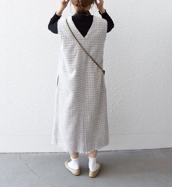 SHIPS any「SHIPS any: ツイード Aライン ジャンパースカート」|ワンピース|