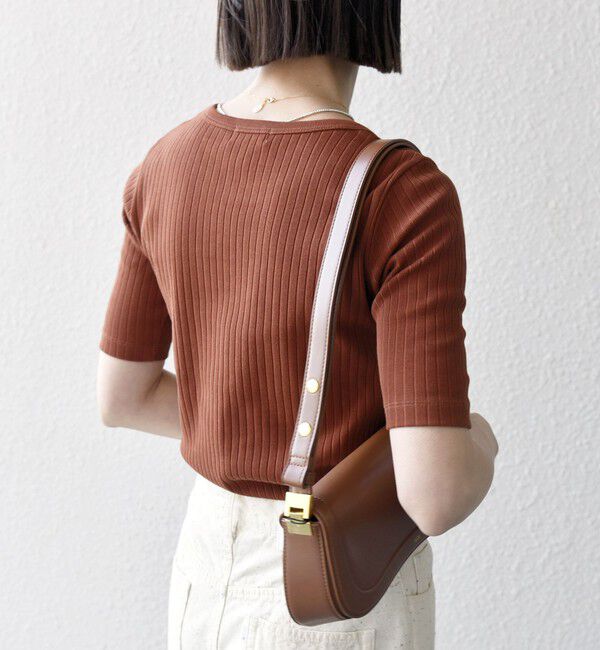 SHIPS any「SHIPS any:〈洗濯機可能〉テレコ リブ ハーフスリーブ TEE」|Tシャツ・カットソー|