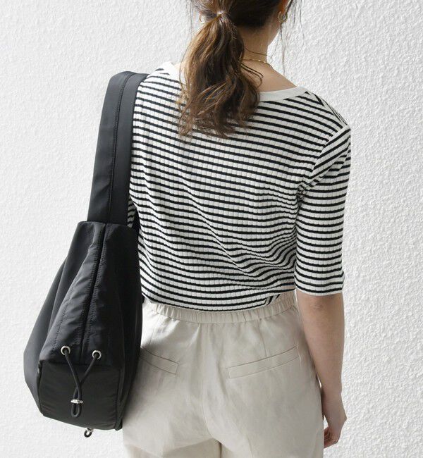 SHIPS any「SHIPS any:〈洗濯機可能〉テレコ リブ ハーフスリーブ TEE」|Tシャツ・カットソー|