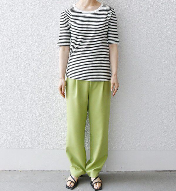 SHIPS any「SHIPS any:〈洗濯機可能〉テレコ リブ ハーフスリーブ TEE」|Tシャツ・カットソー|